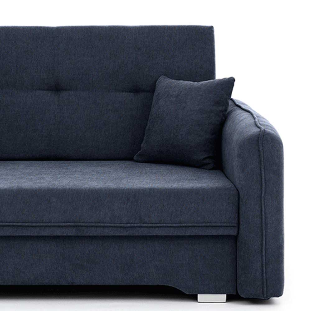 2er Schlafcouch in Blaugrau Veloursbezug - Candeloco