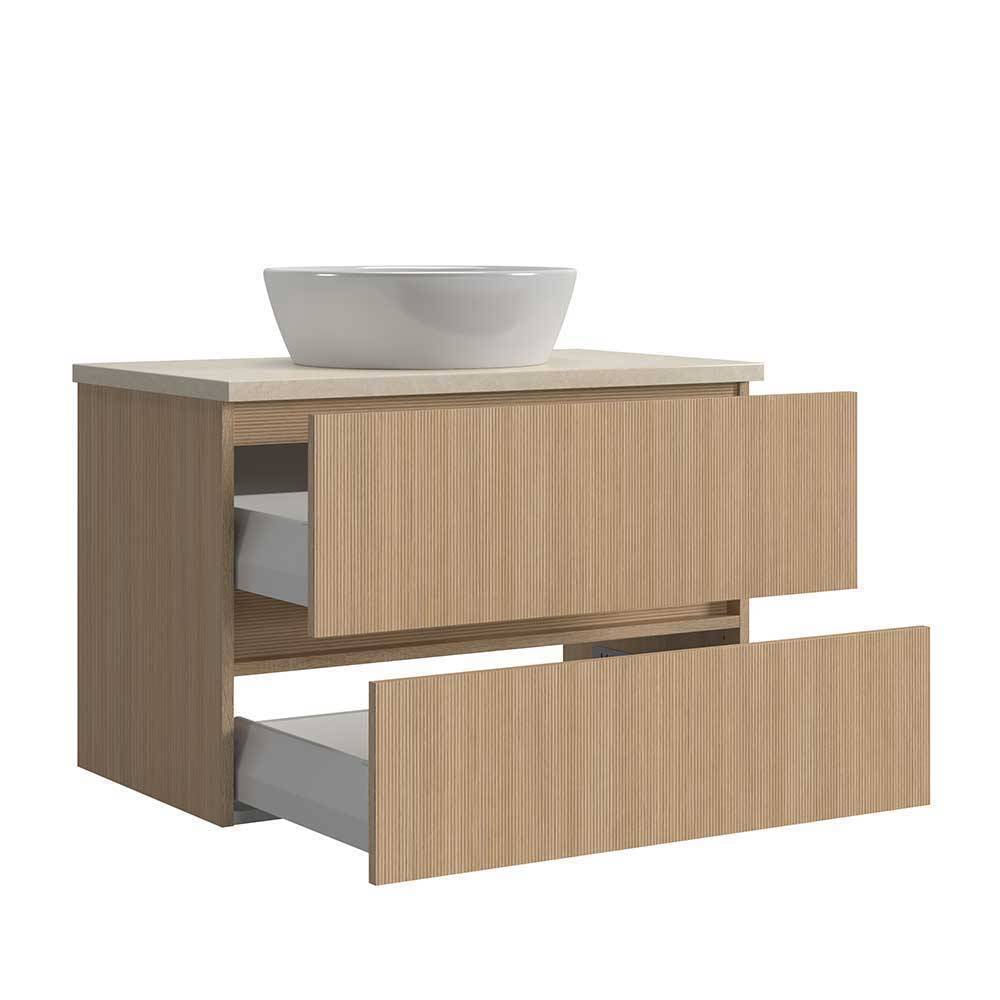 Badmöbel Komplettset - Holzoptik - Vibulam (fünfteilig)