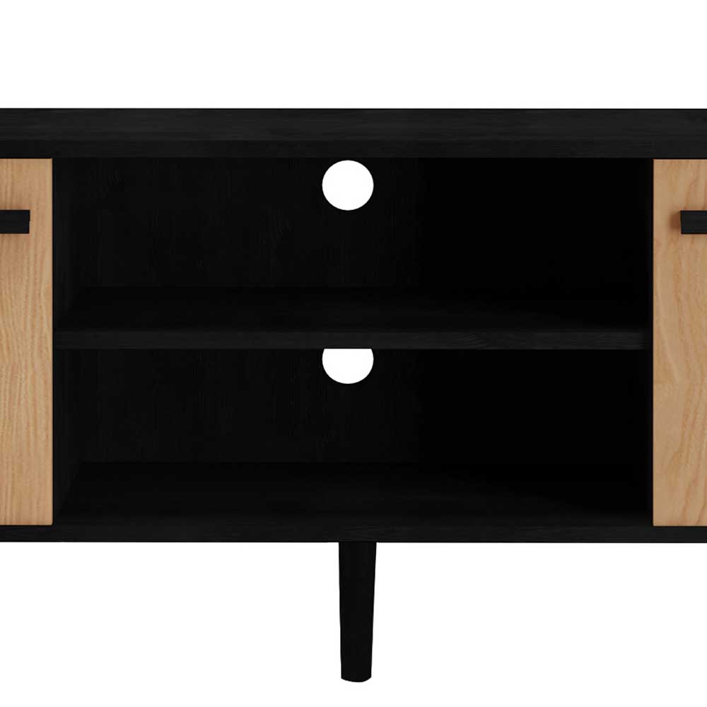 TV Lowboard in Eiche und Schwarz - Diadani