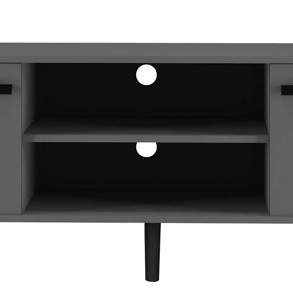 TV Kommode in Grau mit Schwarz - Pavias