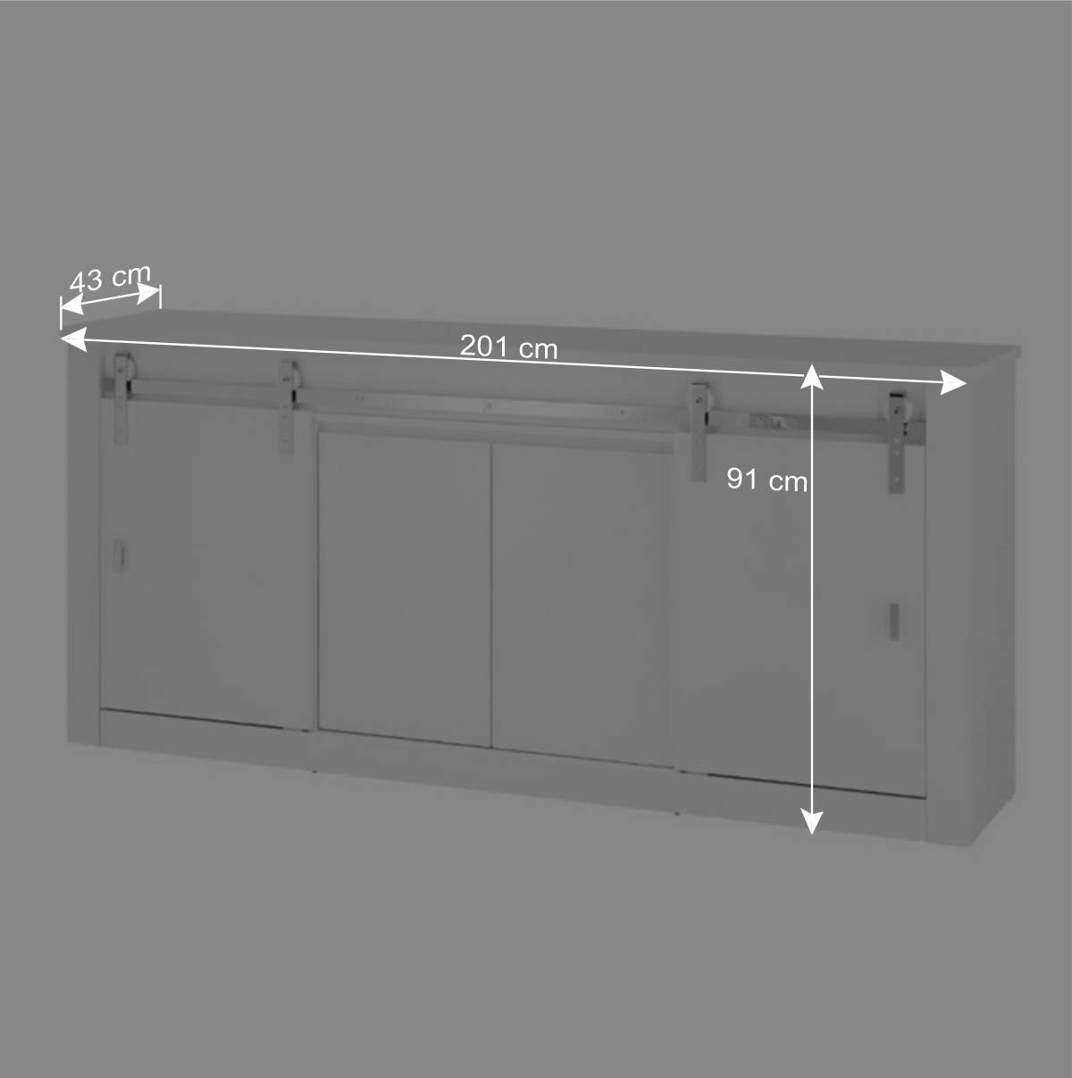Modernes Sideboard mit zwei Schiebetüren - Memphys
