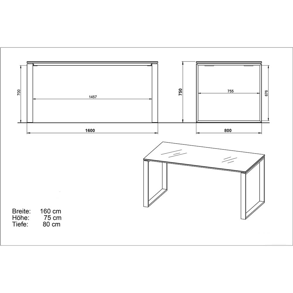 Weißes Büromöbel Set mit Schreibtisch - Fidania (zweiteilig)