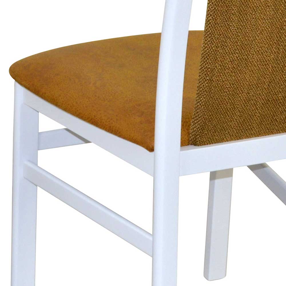 Stühle in Weiß & Ocker - Agneta (2er Set)