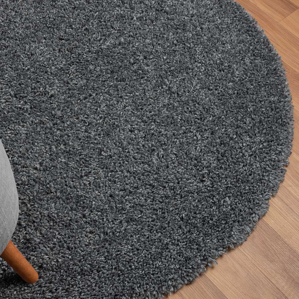 Hochflor Teppich in Dunkelgrau - Eleva