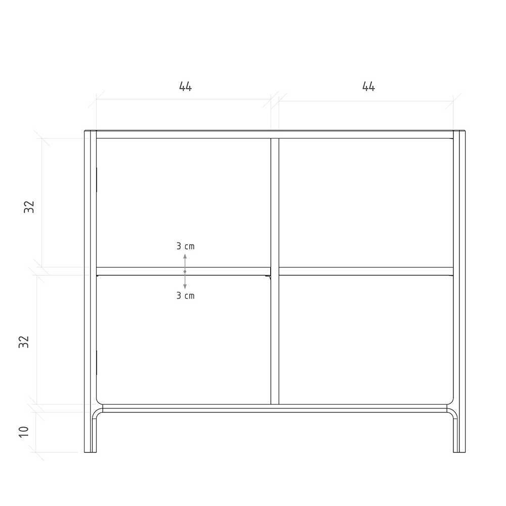 Design Kommode mit Tür und zwei Fächern - Laida