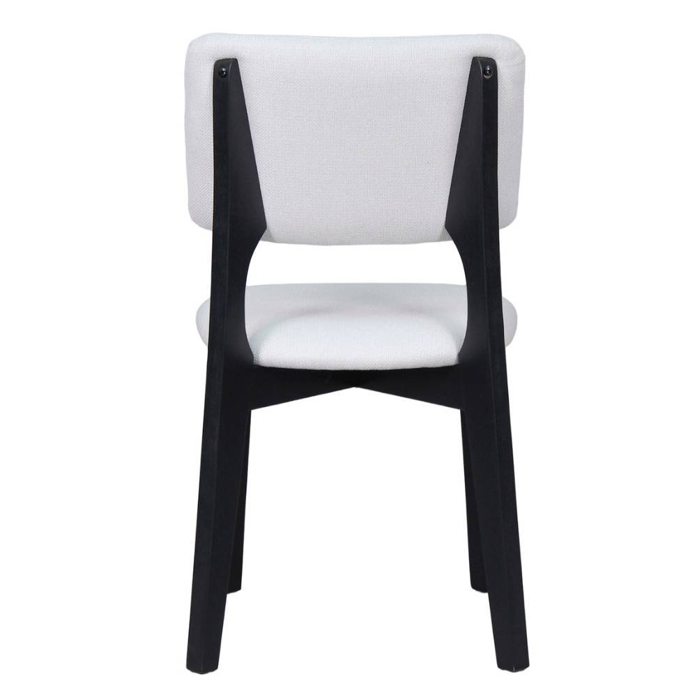 Moderner Esszimmerstuhl in Beige und Schwarz, Rückenansicht – Acko