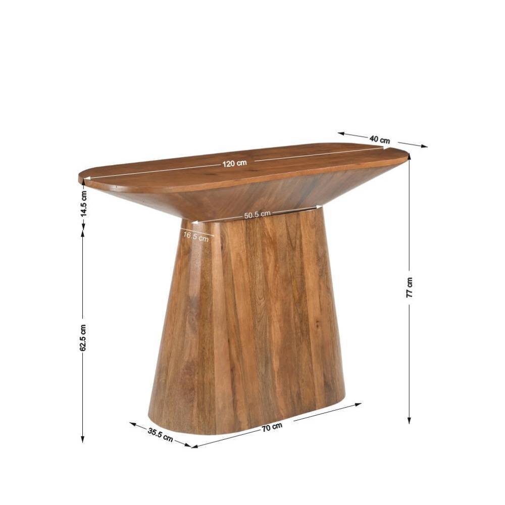 Ovaler Design-Konsolentisch auf Säulenfuß - Galadira