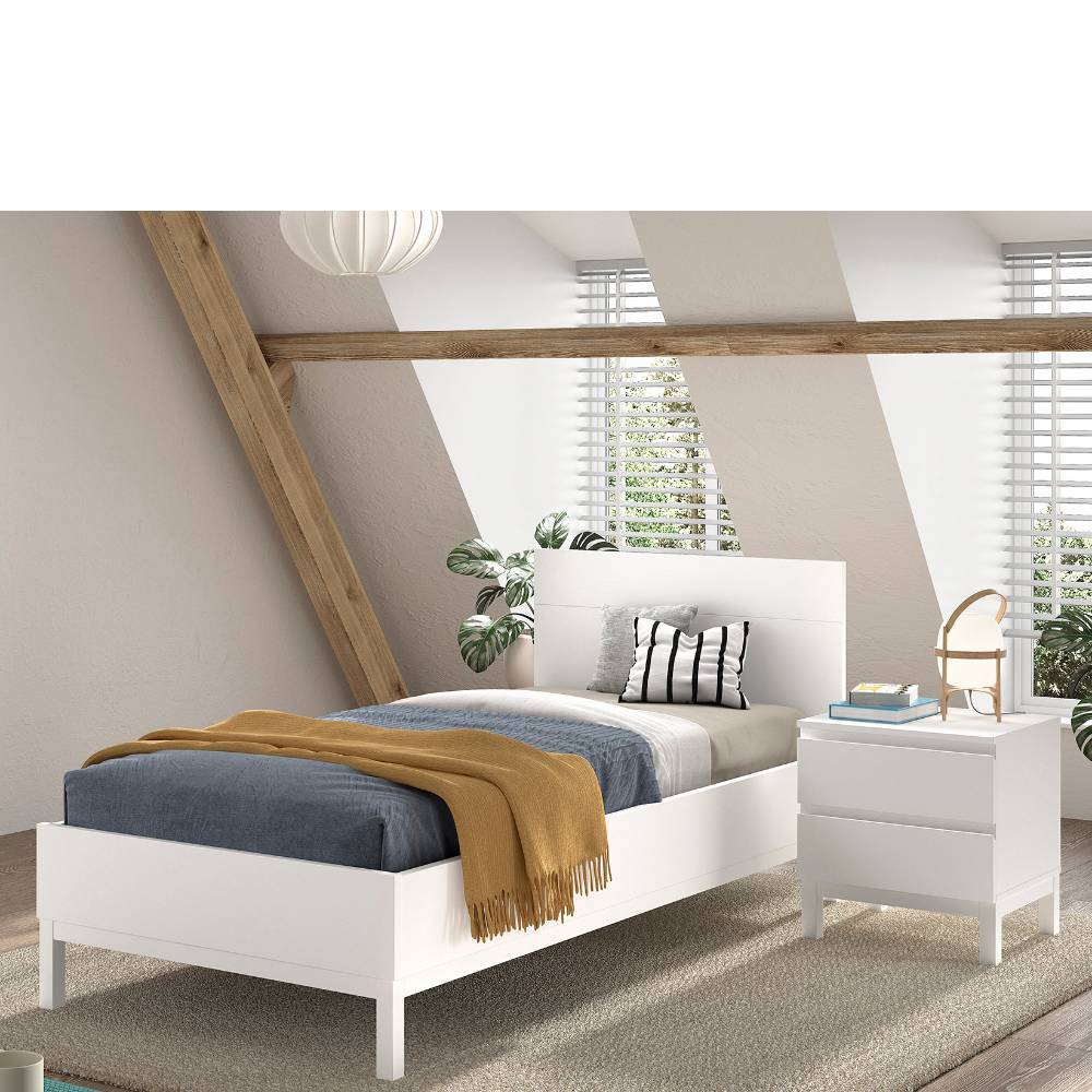 Jugendbett und Nachtkommode Set - Crocinol (zweiteilig)