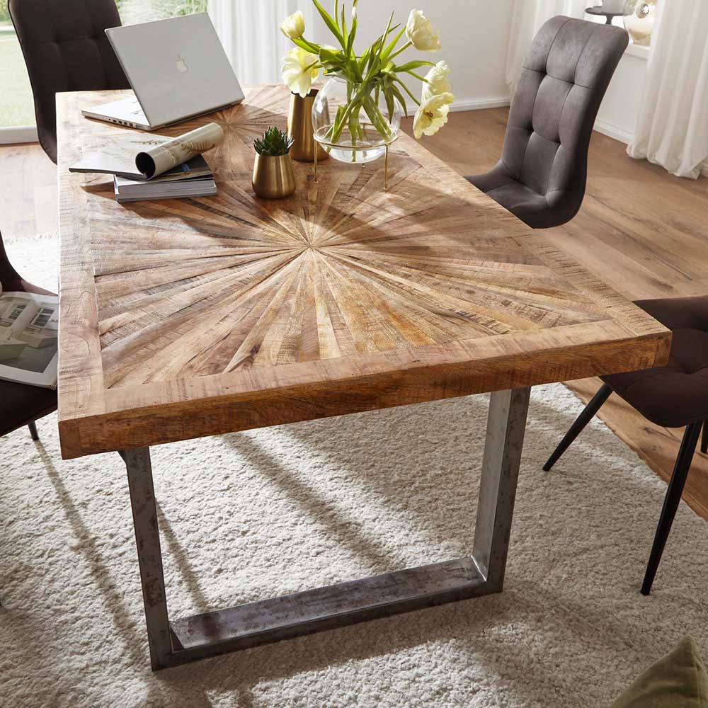 Esstisch mit Designplatte aus Mango Holz - Dirinka