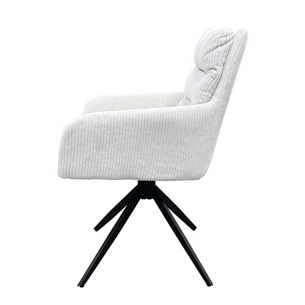Breitcord Tischsessel in Offwhite - Tonia (2er Set)