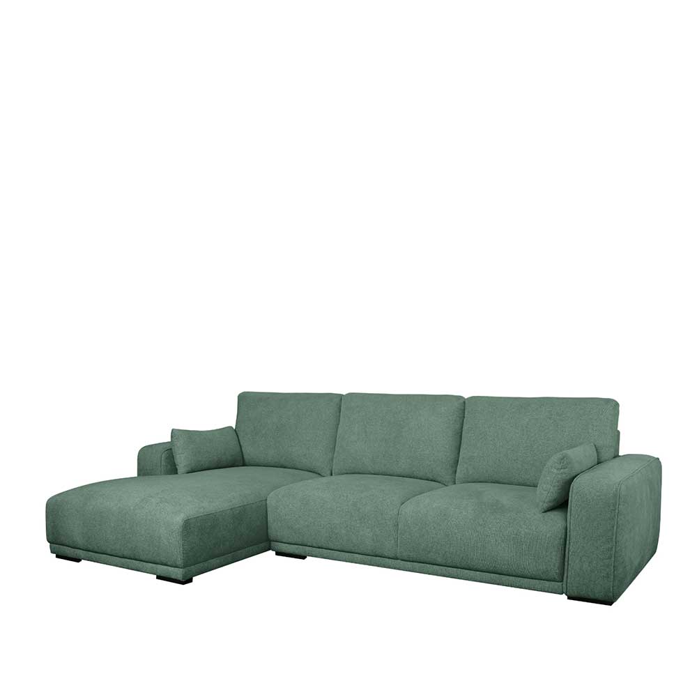 Federkern Ecksofa in Grün Stoffbezug - Tree