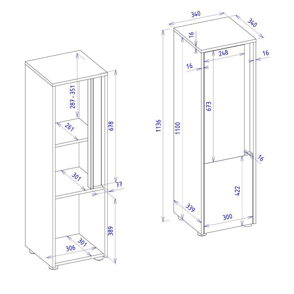 Badezimmer Midischrank in Anthrazit - Ahilav