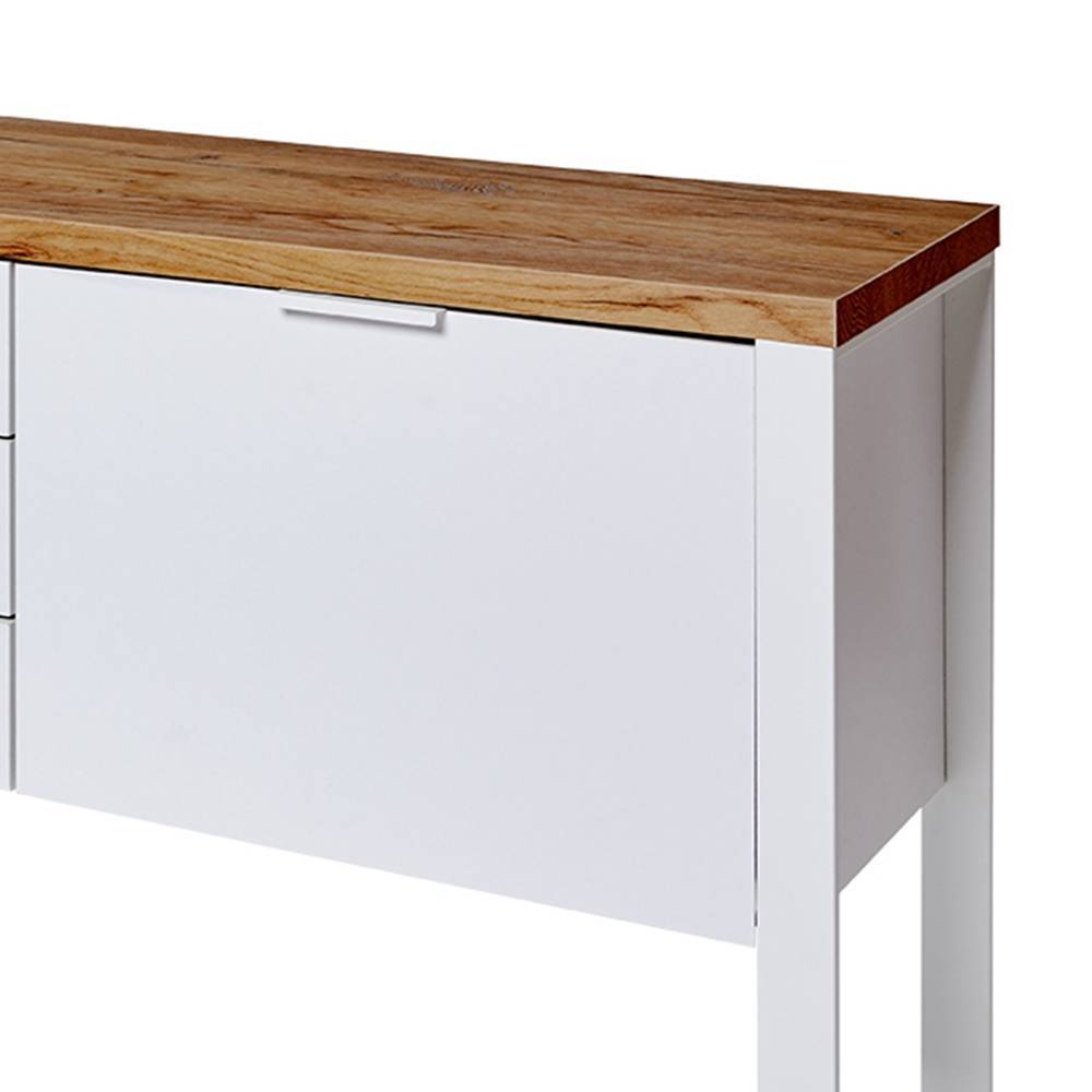 Sideboard in Weiß und Kerneiche - Sanuel