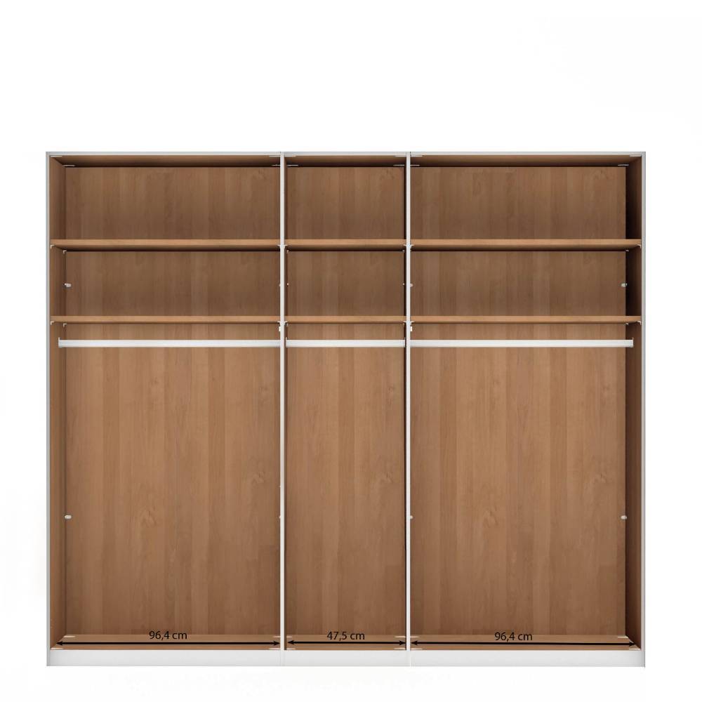 Teilmassiver Kleiderschrank in Eiche Bianco - Yanicas