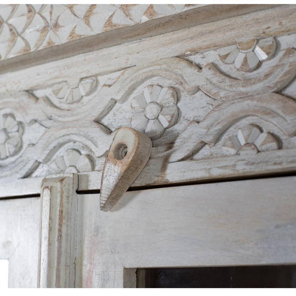 Vintage Vitrinenschrank in Antikweiß - Oladios