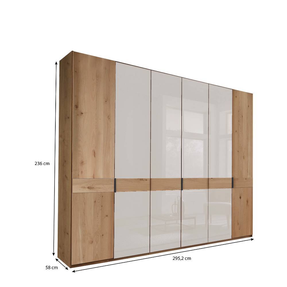 6-türiger Kleiderschrank in Weiß - Crucav