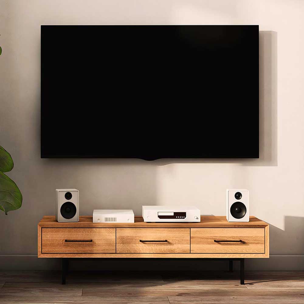 TV Board mit drei Schubladen aus Wildeiche - Kerfa