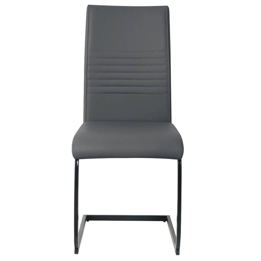 Freischwinger Stuhl in Grau Kunstleder - Fabijola (2er Set)