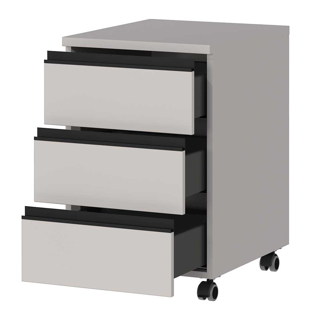 Schreibtisch Rollcontainer in Hellgrau - Great