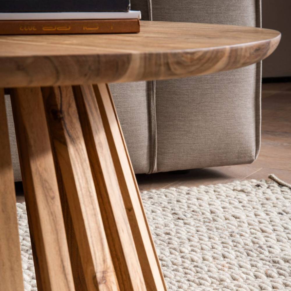 Akazienholz Couchtisch mit runder Platte - Earn