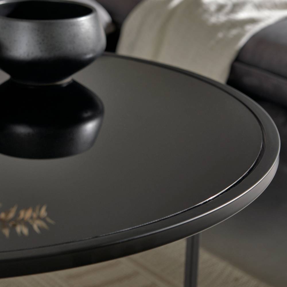 Couchtisch Duo mit Schwarzglasplatten - Ilea (zweiteilig)