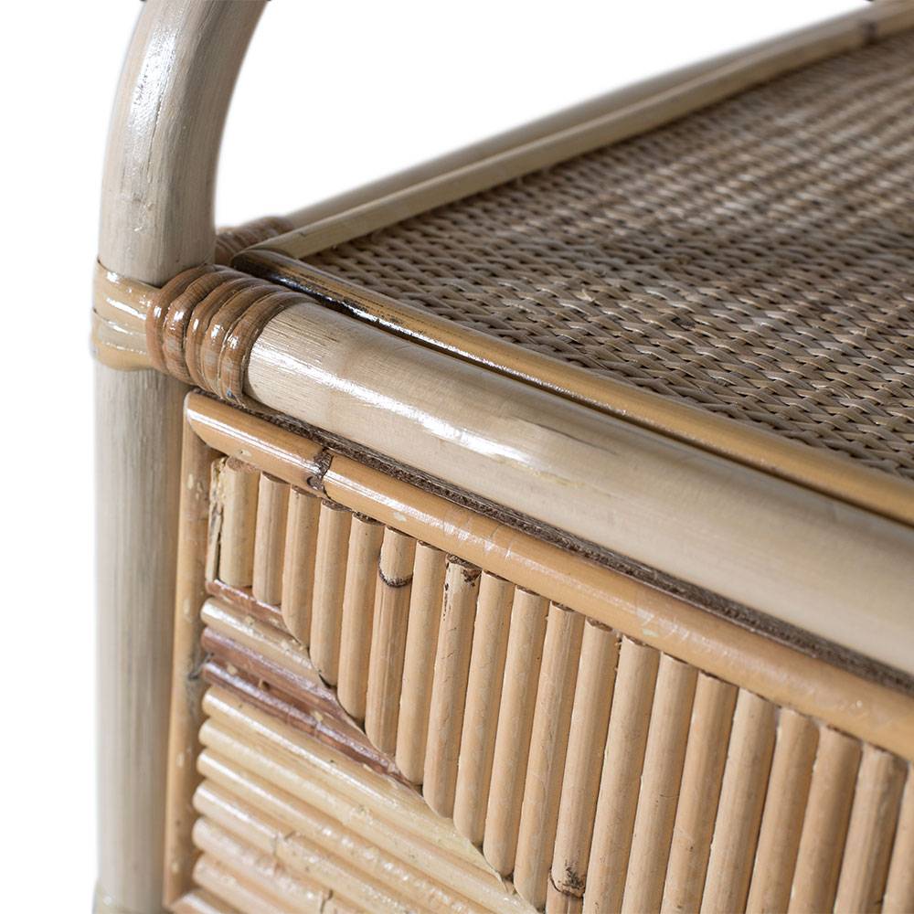 Rattan Nachtkonsole mit zwei Ablagen - Robin