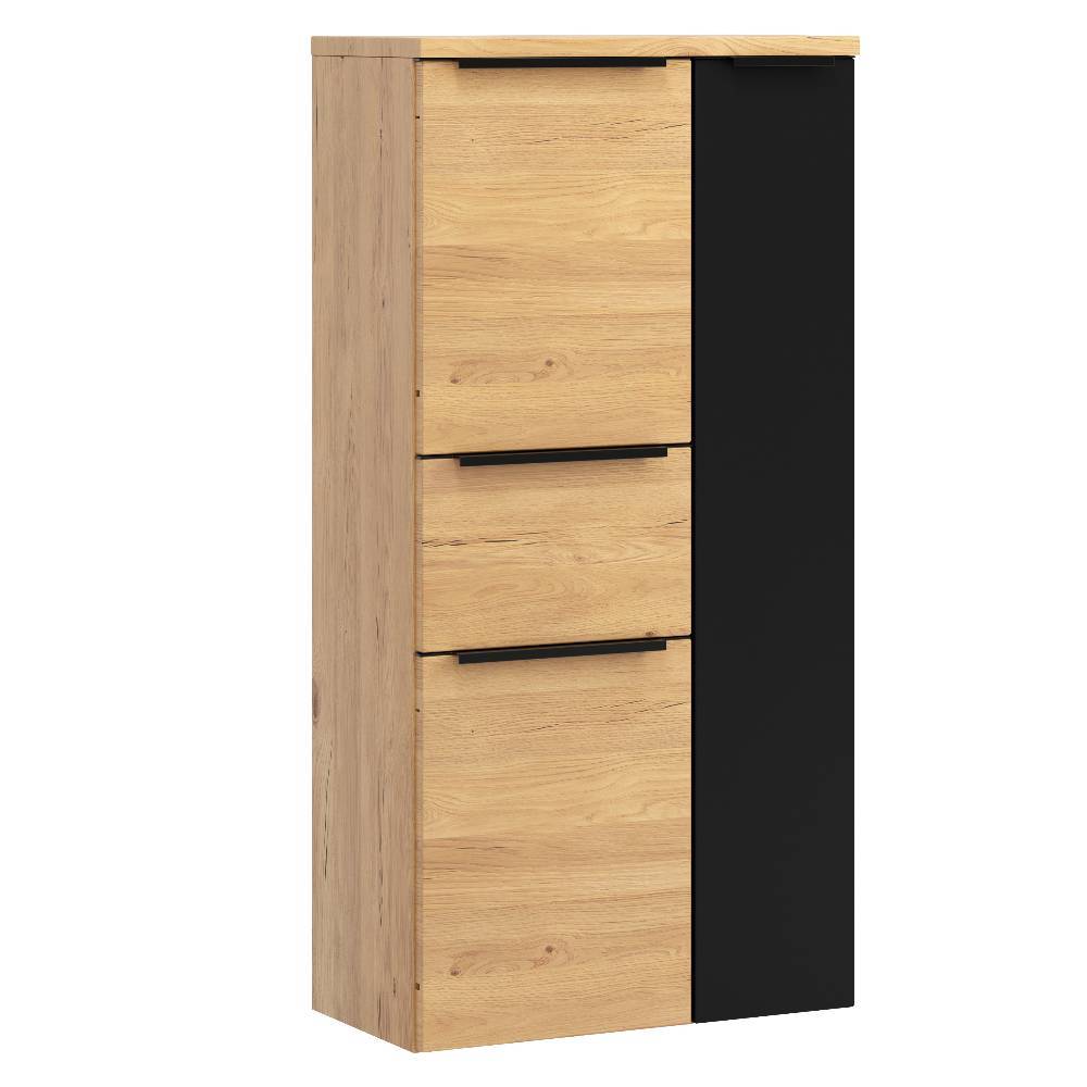 Badezimmer Midischrank in Mattschwarz - Ireen