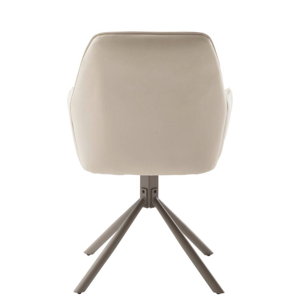 Drehstuhl in Cremeweiß und Taupe - Contarac (2er Set)