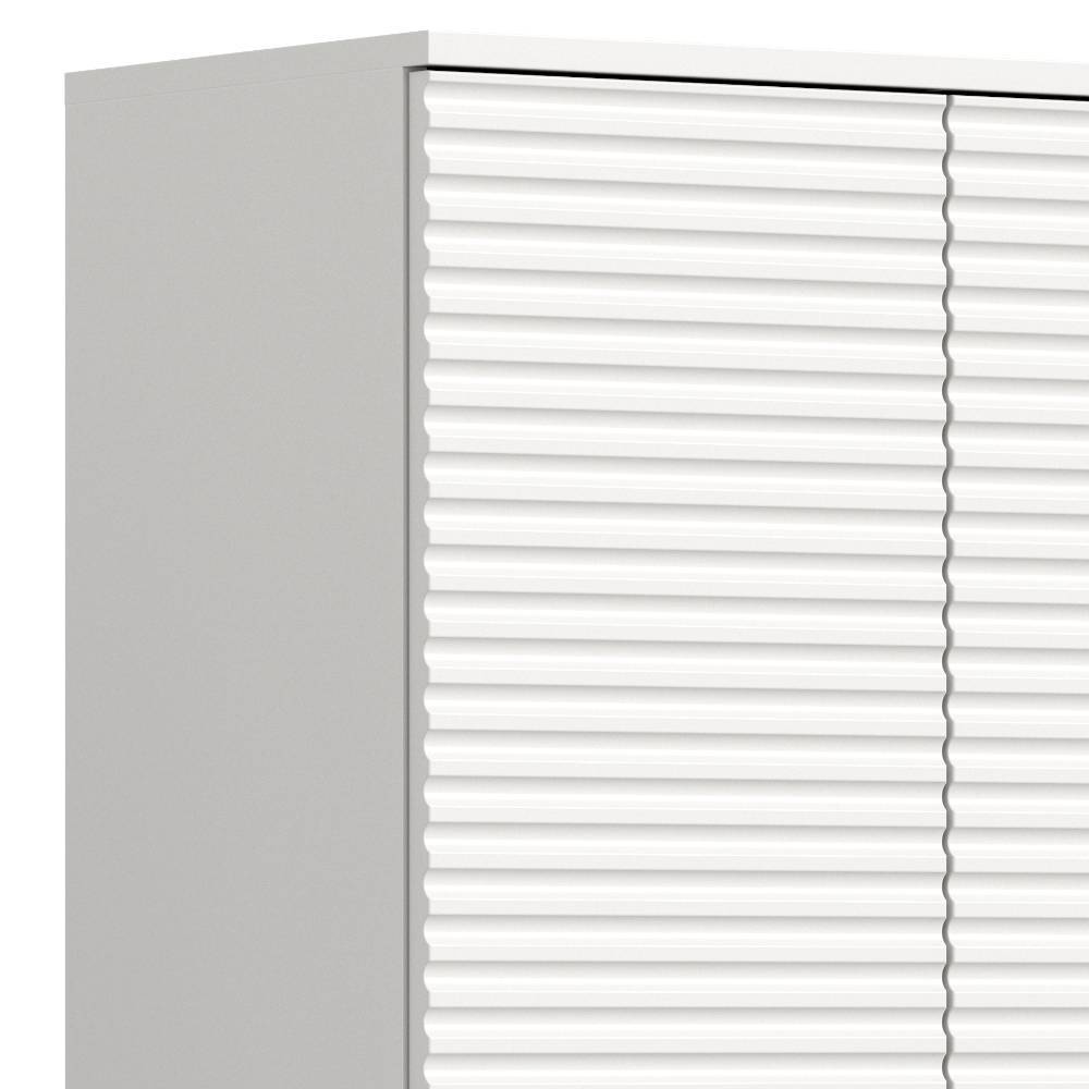 Badezimmer-Hochschrank in Weiß Schwarz - Benedict