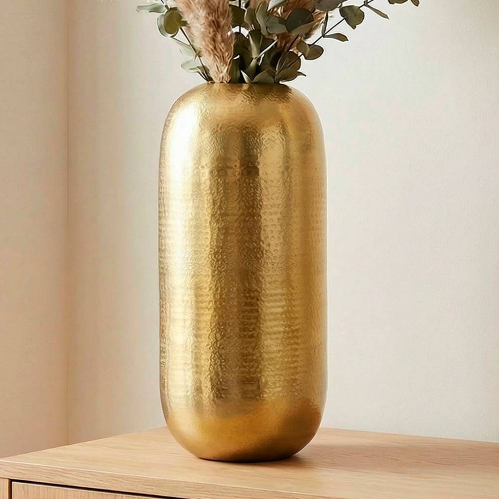 Aluminium-Vase in Goldfarben - Islando