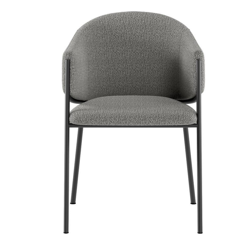 Tischsessel in Grau Boucle - Etura (2er Set)
