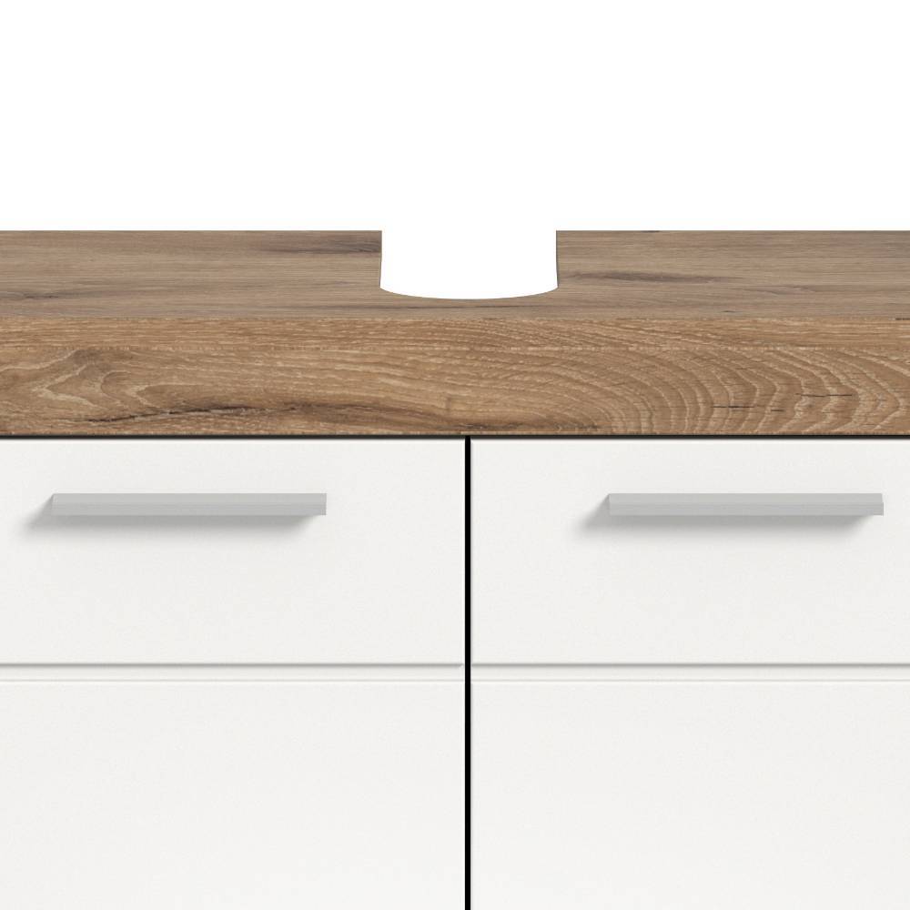 Waschbeckenschrank und Spiegelschrank Set - Exmonda (zweiteilig)