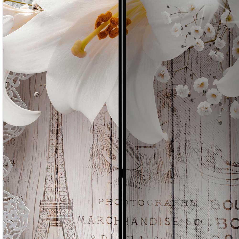 Paravent mit Vintage Motiv Paris Lilien - Crane