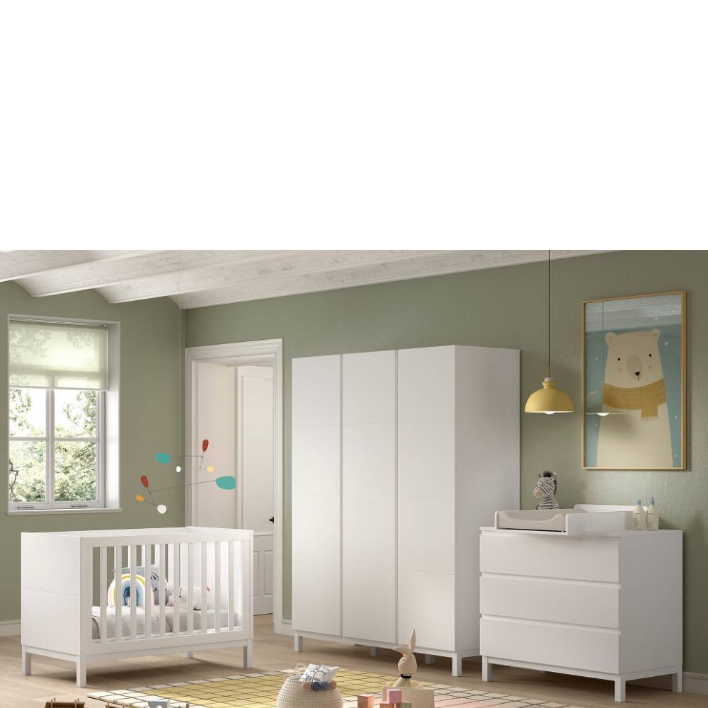 60x120 Babybett & Schrank & Wickelkommode Set - Crocinol (dreiteilig)