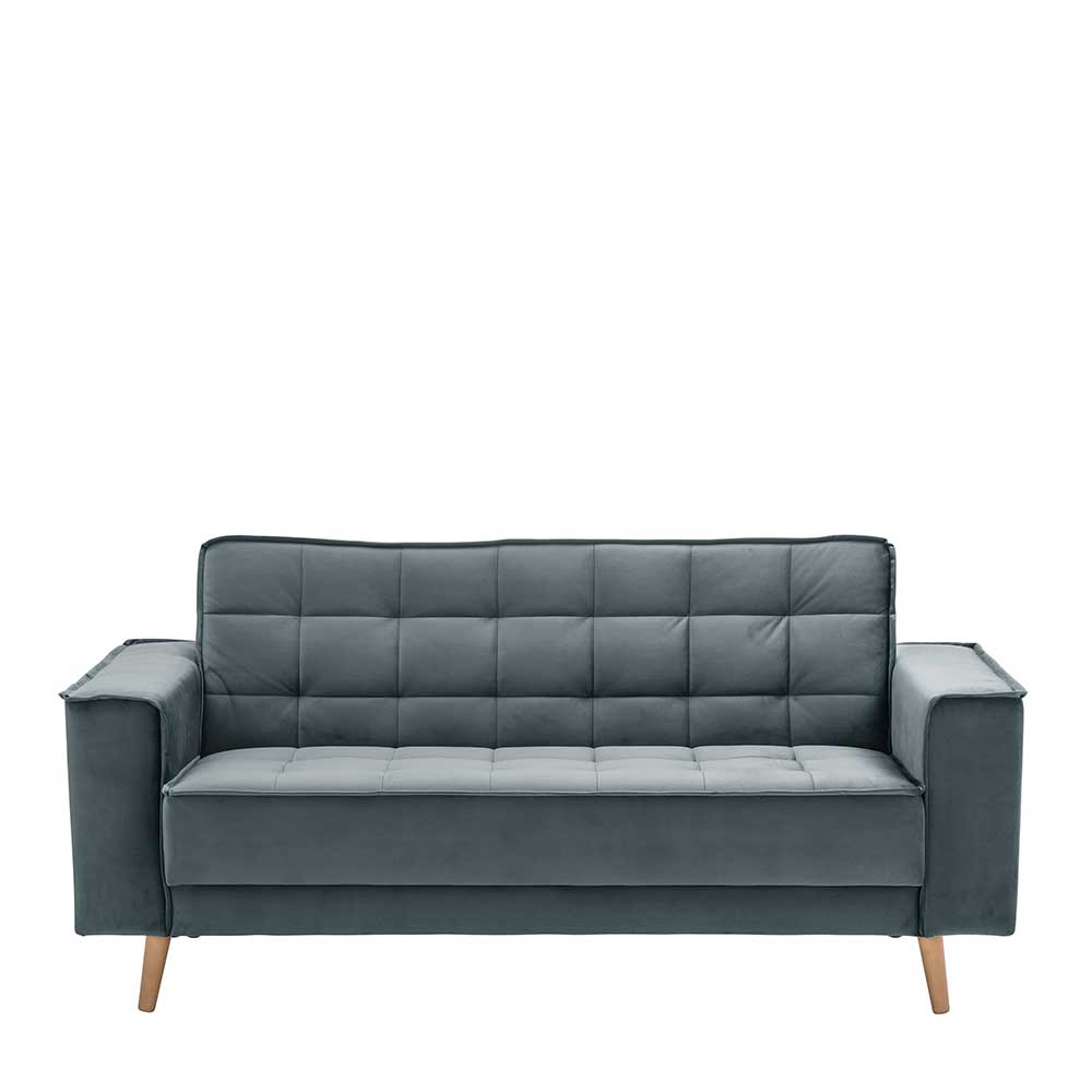 Blaugraue Couch aus Samtvelours - Lymeca
