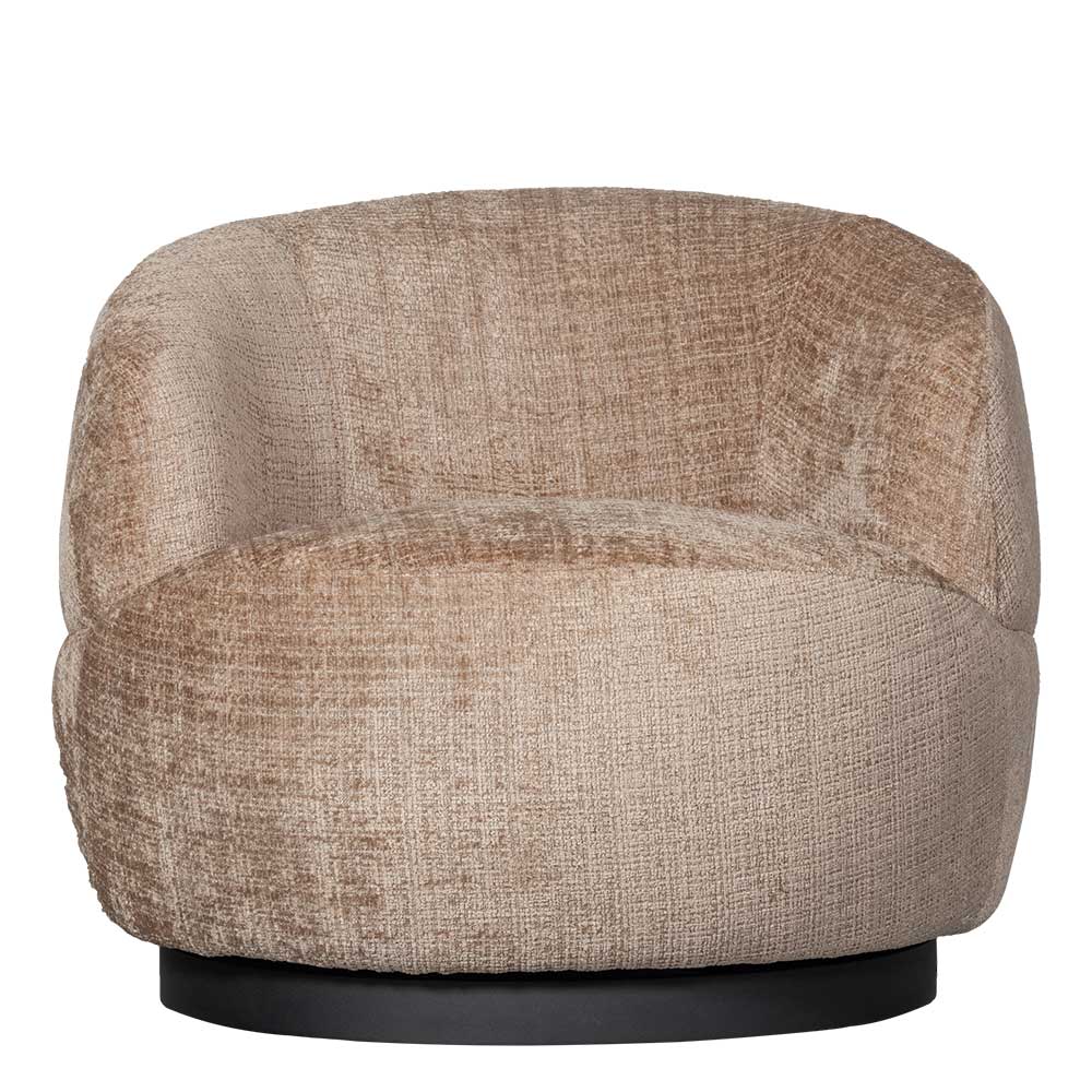 Chenille Drehsessel in Beige - Anvica