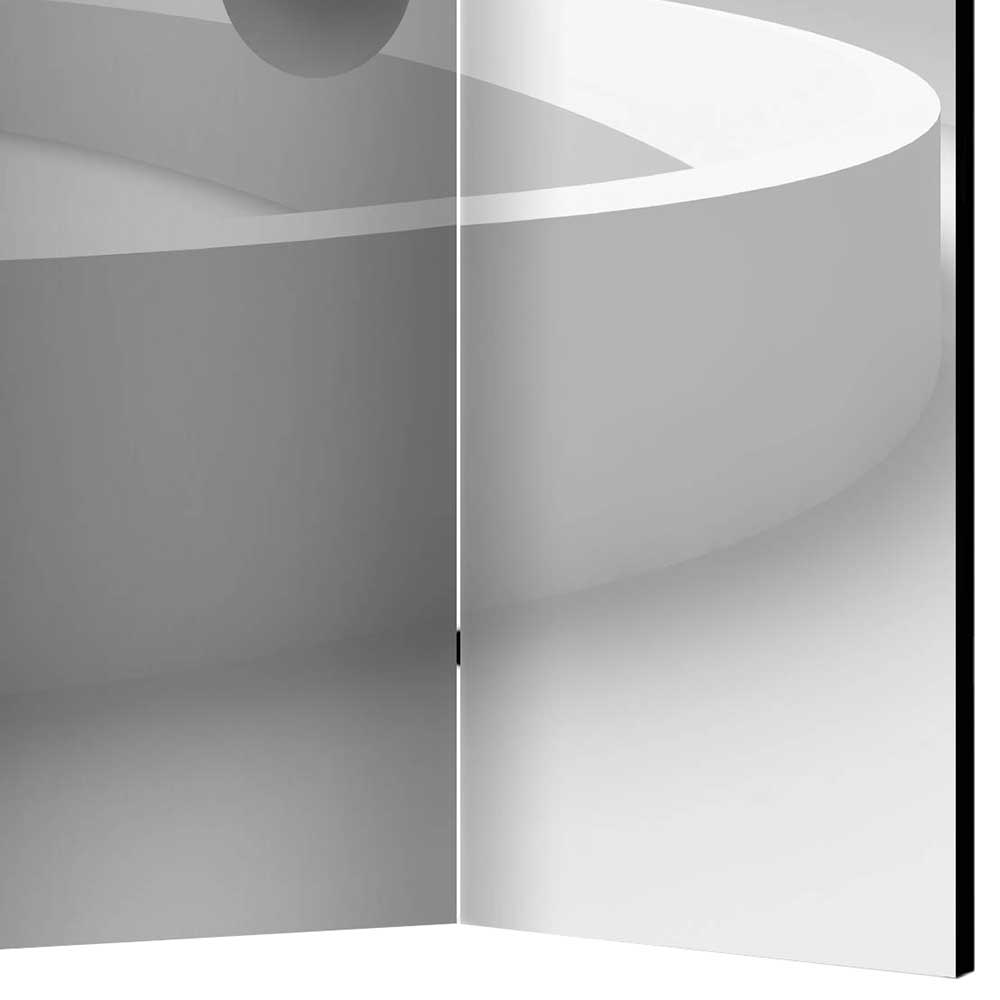 Paravent mit Kugel Motiv 3D in Weiß Grau - Enka
