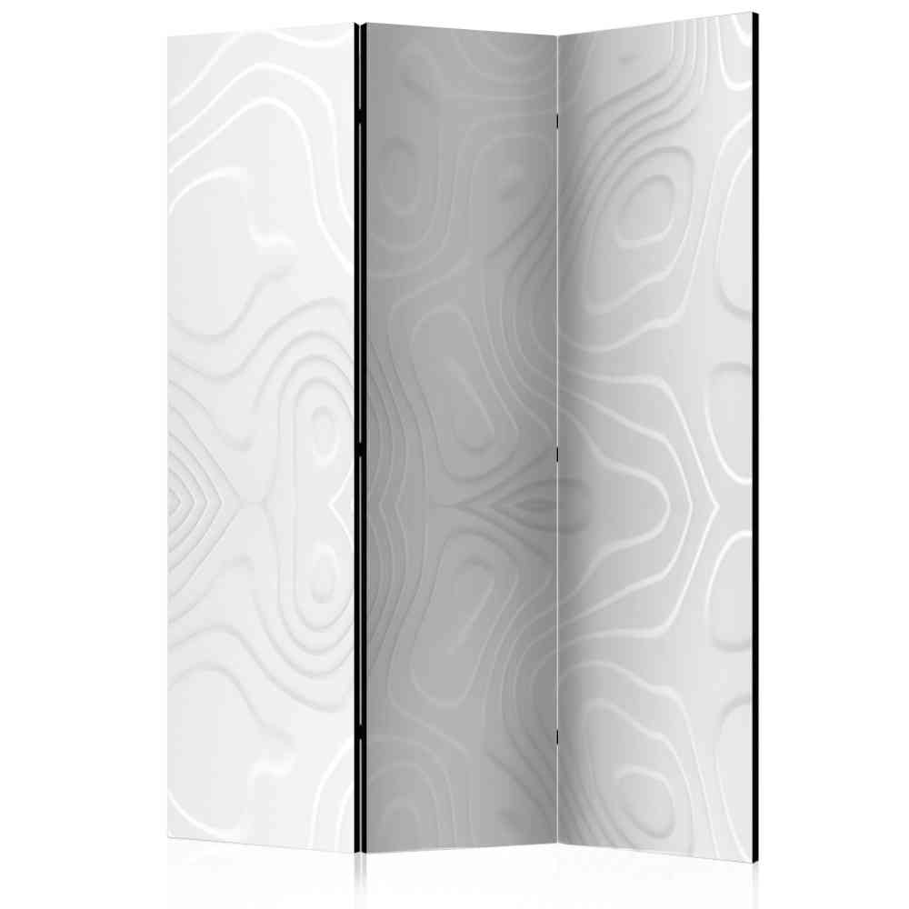 135 cm Leinwand Paravent in Weiß - Vanencia
