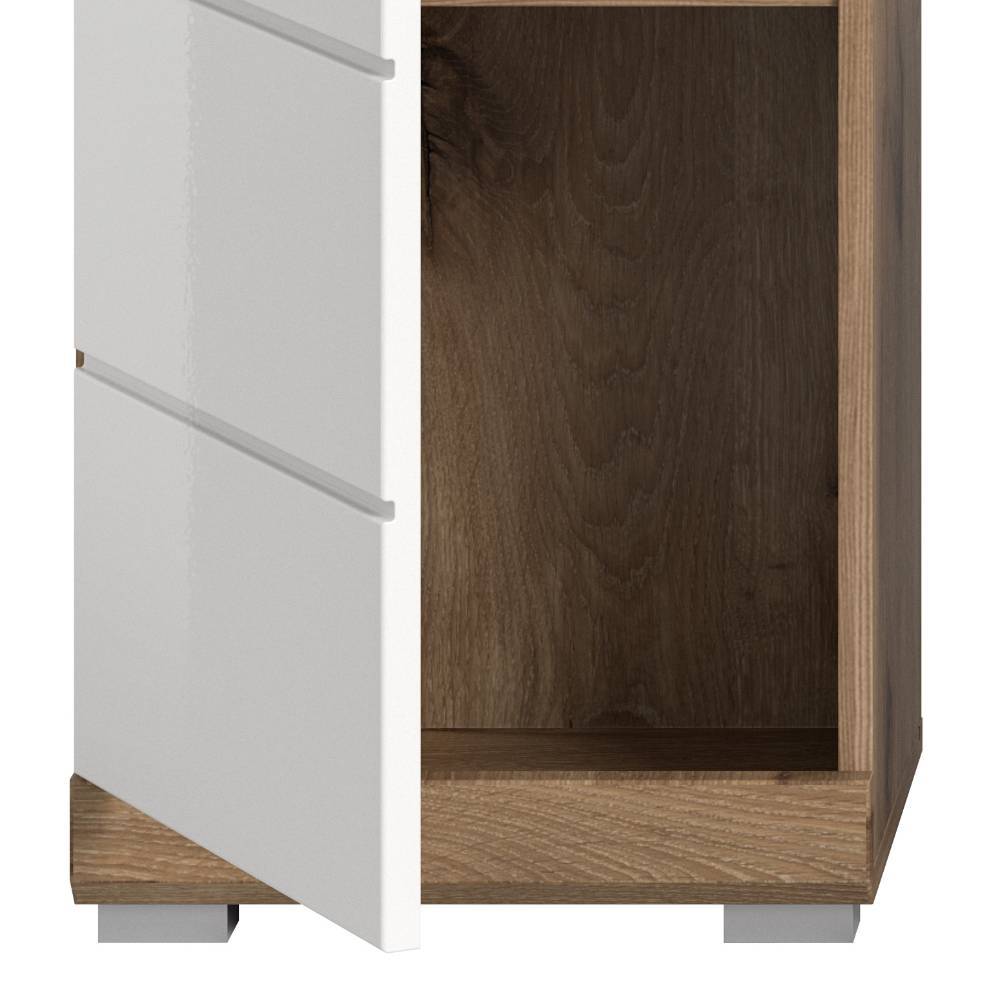 Badezimmer Hochschrank in Weiß - Exmonda