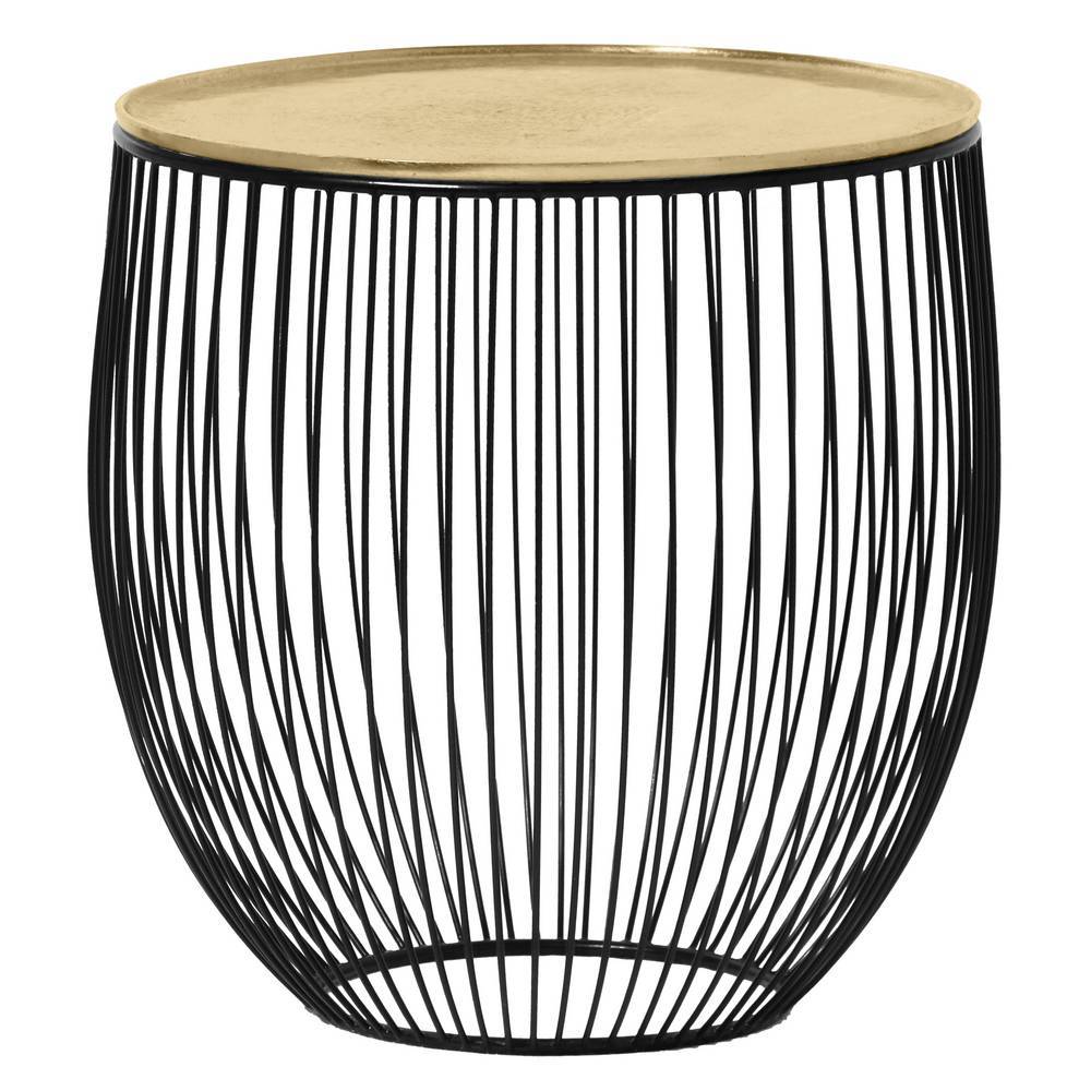 Beistelltisch mit Drahtgestell im Korbdesign - Paola
