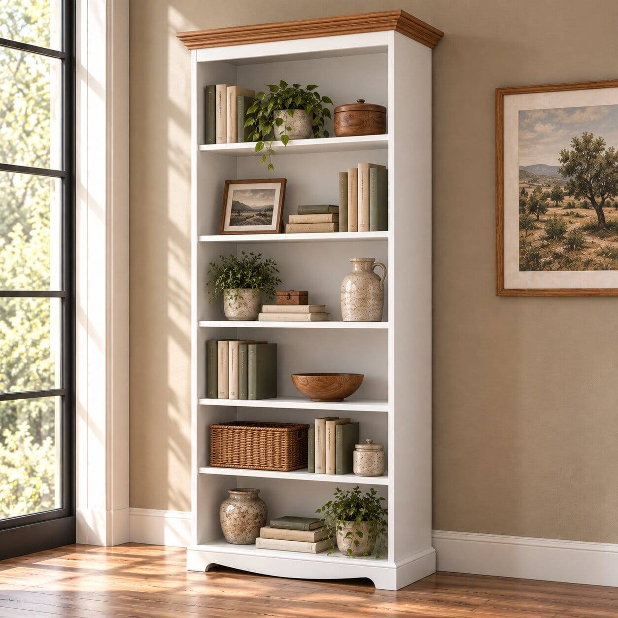 6-Fächer Bücherregal im Landhausstil - Bordona