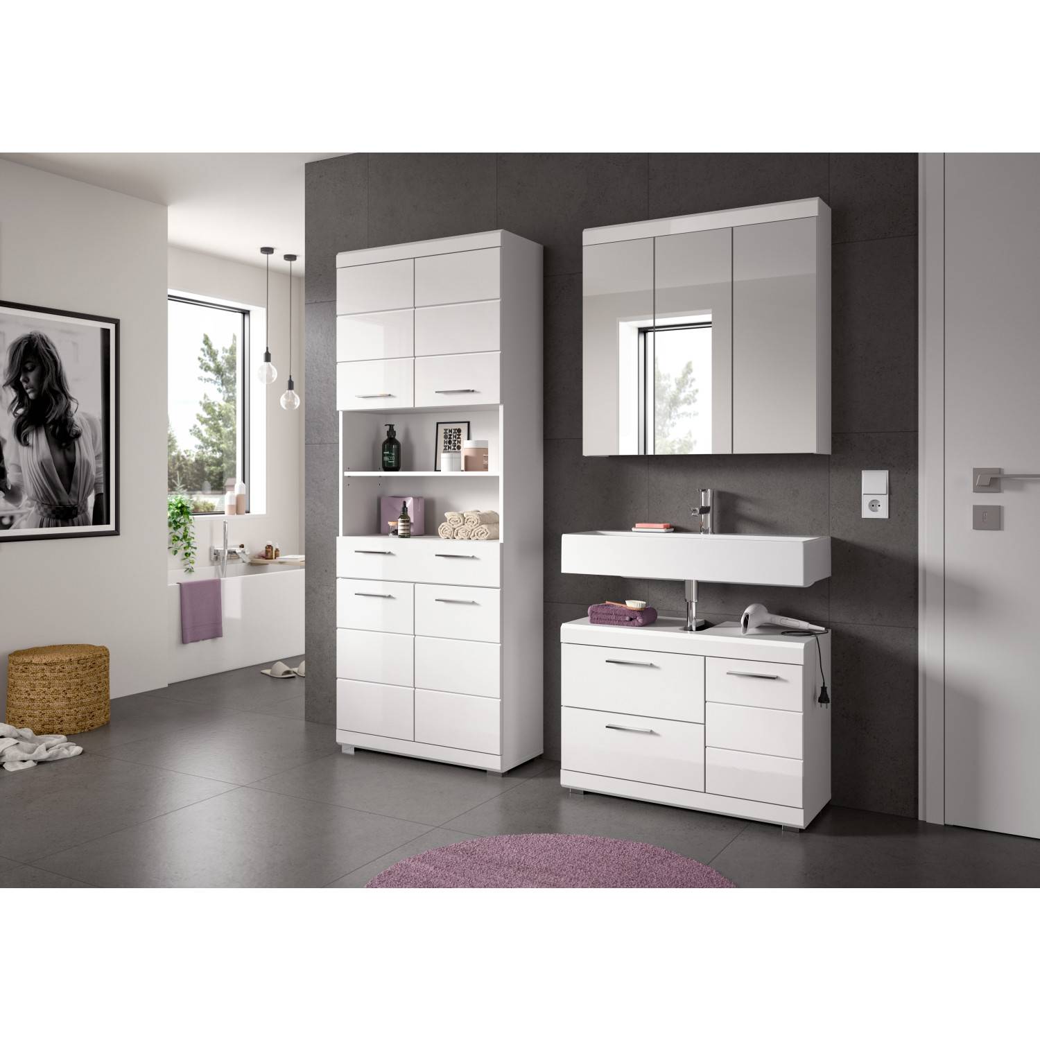 Badezimmermöbel Set als Komplettset - Nanila I (dreiteilig)