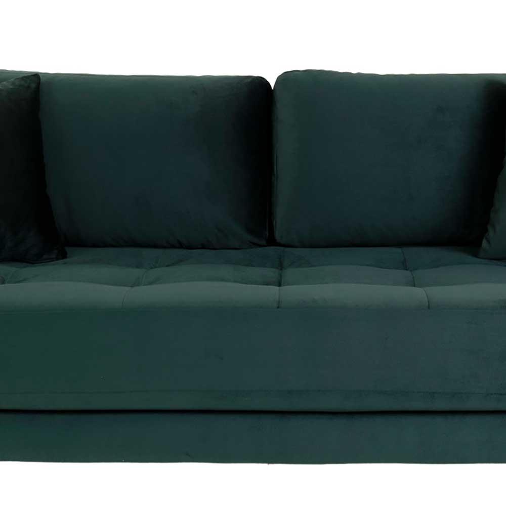180x76x93 Samt Wohnzimmercouch in Dunkelgrün - Secilia