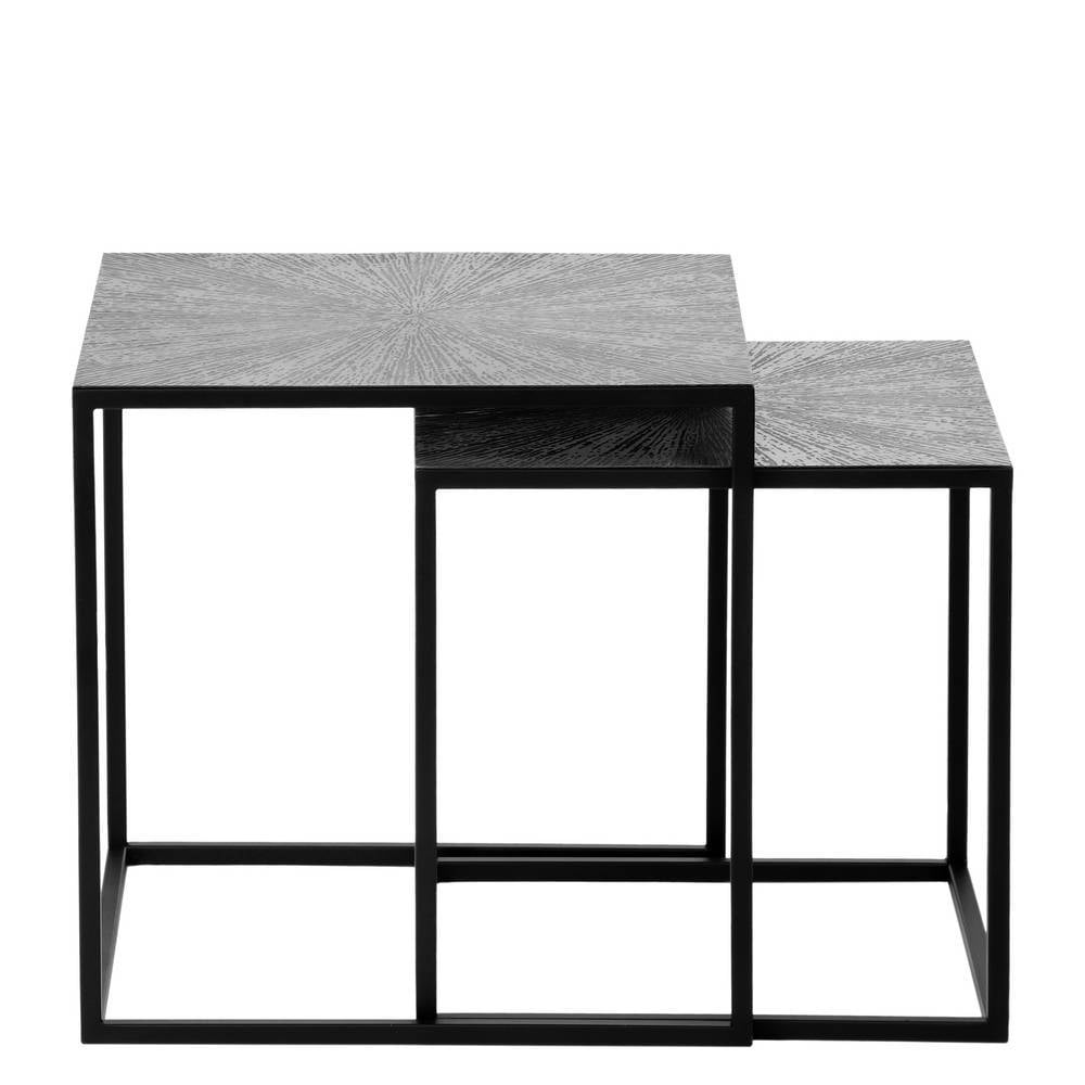 Couchtisch Duo in Silber und Schwarz - Grandessa (zweiteilig)