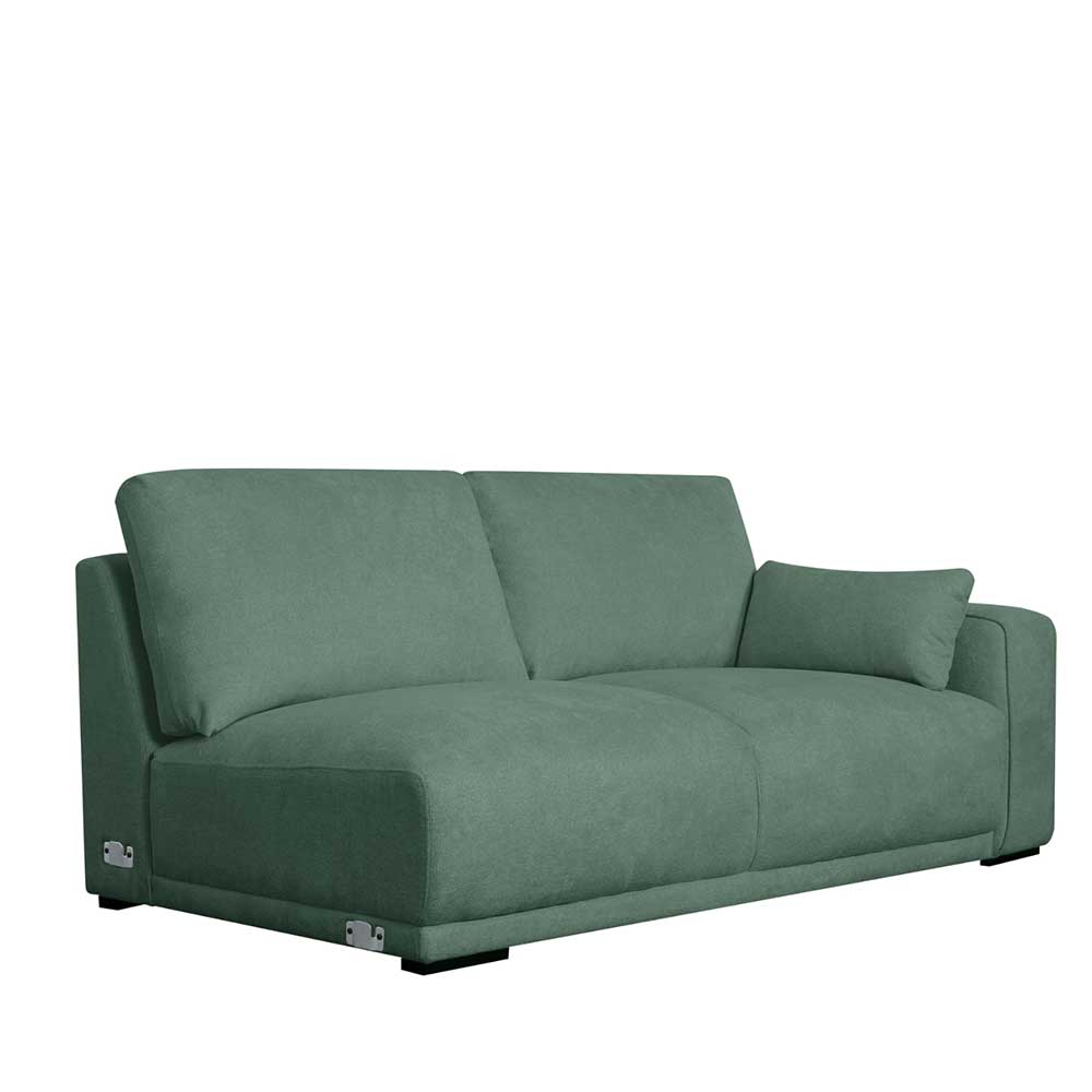 Federkern Ecksofa in Grün Stoffbezug - Tree