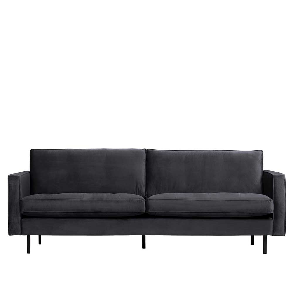 2,5 Sitzer Couch in dunklem Grau Samt - Lasirena