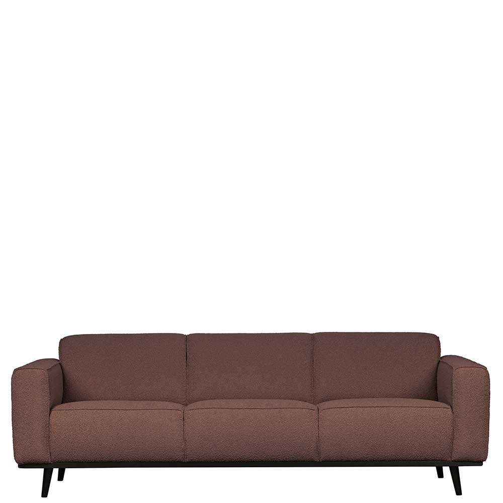 Dreisitzer Couch mit Boucle in Dunkelbraun - Grandio