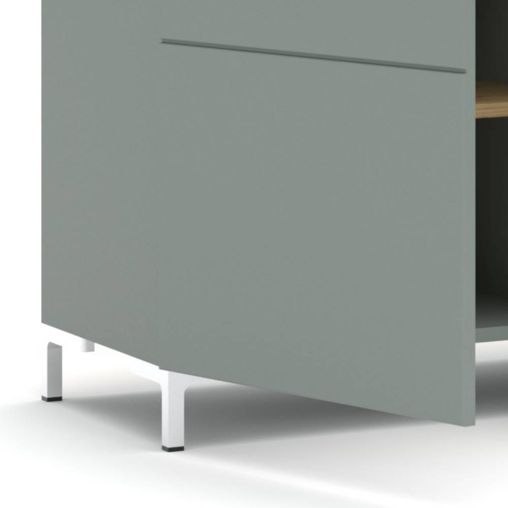 TV Sideboard in Graugrün und Wildeiche Optik - Anthros