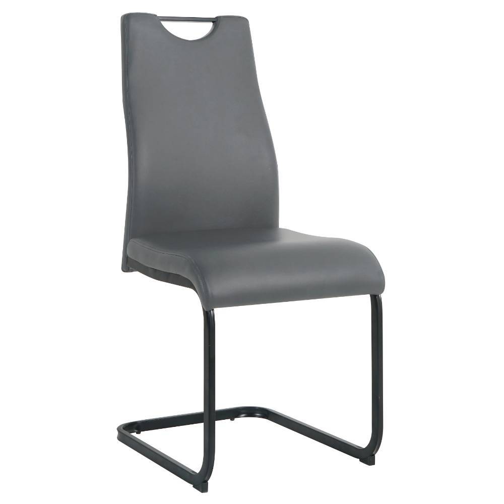 Esstisch Schwingstuhl in Grau und Schwarz - Tiviancos (2er Set)