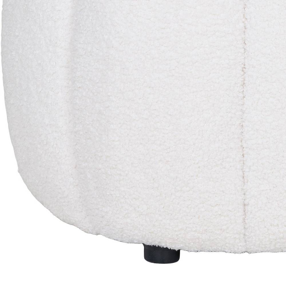 Webplüsch Pouf in Offwhite - Mallavi